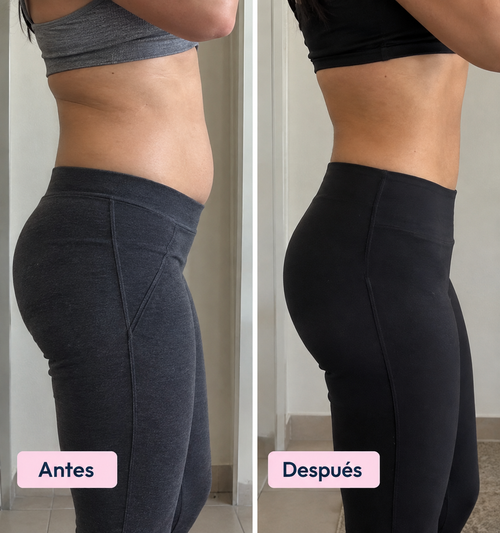 Antes y despues con AmateMas Glute y Glow